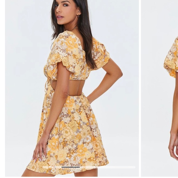 Forever 21 Yellow Floral Dress - Picture 2 of 5